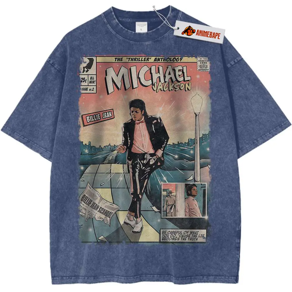Michael Jackson Retro Singer Acid Washed T-shirt, Vintage Gym
