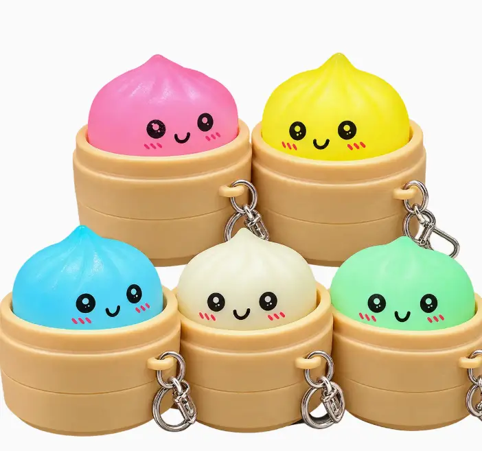 Dumpling Fidget Clicker Keychain Bag Charm Multi-Colored 1 oz 292 SKU Made in China