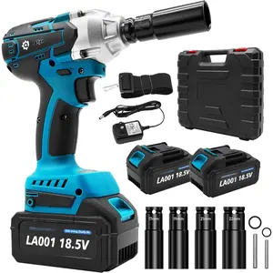 Cordless  Wrench,369 ft-lbs Brushless 1/2 inch Torque   Speed High Torque Power Tool with 2x 4.0Ah  Charger 4 Sockets Electric  Wrench for Tire Removal Rusted Bolt