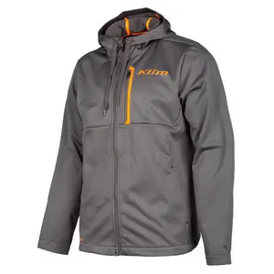 KLIM TRANSITION FULL ZIP HOODIE - ASPHALT - STRIKE ORANGE