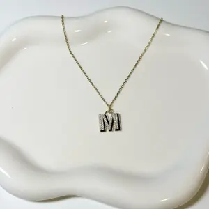 925 Sterling Silver Initial Pendant Letter M