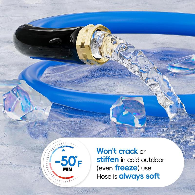 Female to Female Hot/Cold Garden Water Hose 20 ft x 5/8 Inch for Hose Reel, -50To 190, Heavy Duty, Flexible, Burst 605 Psi, Rubber Extension Pipe with 3/4" Brass Fittings Female to Female Hot/Cold Garden Water Hose 20 ft x 5/8 Inch for Hose Reel, -50To 190, Heavy Duty, Flexible, Burst 605 Psi, Rubber Extension Pipe with 3/4" Brass Fittings