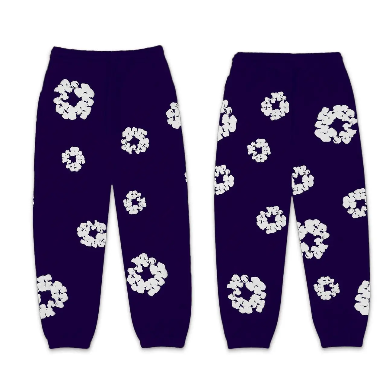 Purple blue pants (white floral wreath)