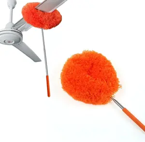 Ceiling Fan & Household Dust Buster, 2025 New Extendable Ceiling Fan Cleaner Duster with Telescopic Pole from 11.8 to 31.49 Inches for Cleaning Ceiling-Fan Blades Door Window Top Furniture (Orange)