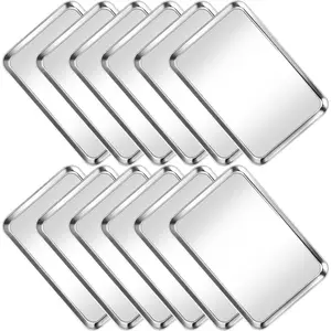 12 count Baking Sheet Set,  Nonstick Stainless Steel Cookie Sheet Baking Pan and Baking Tray for Oven, Size 16 x 12 x 1 Inch, Non  & Easy Clean & Heavy Duty