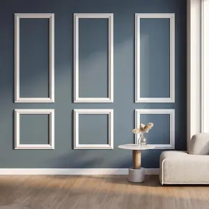 3 Set Panels Peel and Stick Premade Wainscoting Accent Wall Panels for Interior Wall Decor Easy DIY Build and Picture Frame Door Decor (54 x 24 + 24 x 24in)