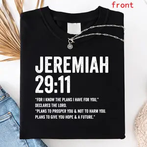 Women’s Inspirational Jeremiah 29:11 Verse Tee – Casual Crew Neck with Alphabet Print