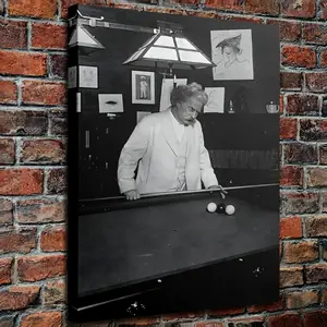 1pc Retro Billiard Player Canvas Art - 29.97x39.88cm Wooden Frame, Black and White Design, Perfect for Home Decoration, Office, Game Room, Men's Bar Decoration, Billiard Room Decoration