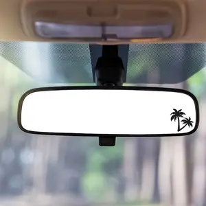 3PCS/SET Palm Tree Coastal Style Car Sticker for Car Rearview Mirror Decoration, Make Your Car Interior Show Coconut Vacation Freedom Temperament, A Must for Cool Car Decoration Enthusiasts