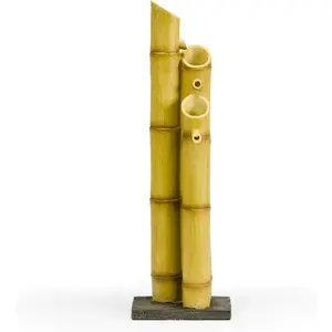 Three-Tier Bamboo Poly-Resin Fountain for Ponds and Water Gardens - Model 78307