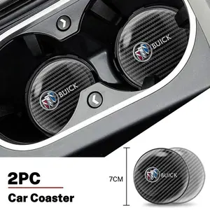 Carbon fiber car cup anti-slip mat For Buick Enclave Regal Lacrosse Encore Excelle Envision Automotive Car Accessories