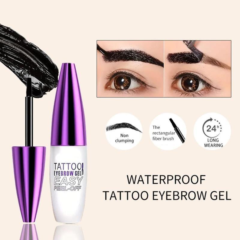 Peel Off Tattoo Brow Tint Gel,Waterproof & Sweatproof Tattoo Effect,All Skin Types,Longlasting Peel-Off Eye Brow Tint