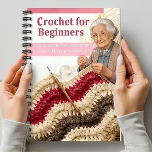 1 piece, 8.3*5.5 inches, beginner crochet Crochet technique learning book, recording crochet notes for easy collection of classic crochet patterns and techniques, capturing the essence of traditional hand-crocheting, combining practicality and nostalgia
