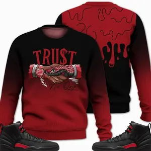 Bloodline 12s Outfit Ugly Sweater, Snake Trust No One Sneaker Color Match Shirts