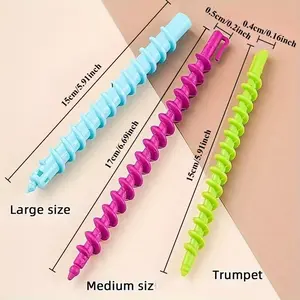 20-Piece Spiral Curl Hair Comb Set, Professional Curling Iron Kit, Random Colors, DIY Hairstyle Design, Plastic Curling Rods
