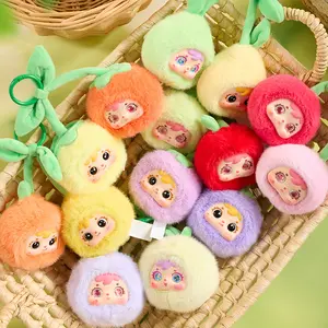 Samuel Lucky Fruit Plush Blind Box Doll, Cute Kawaii Style with Rotatable Eyes, 6+1 Designs, Collectible Keychain, Great Gift for Girls & Kids (1 Box)