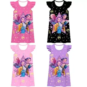 Girls' 2pcs Pajama Set Camisole Top All - over Print Shorts Comfortable Soft Girls' Loungewear Daily Wear