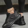 Women's Striped Mesh Breathable Thick Sole Sports Shoes, Lightweight Shock Absorbing Laces Running Shoes, Anti-Slip Soft Bottom Low Top Dad Sneakers, Workout Sneakers, Shoe For Runners, Running Sports Footwear, Running Style Sneakers