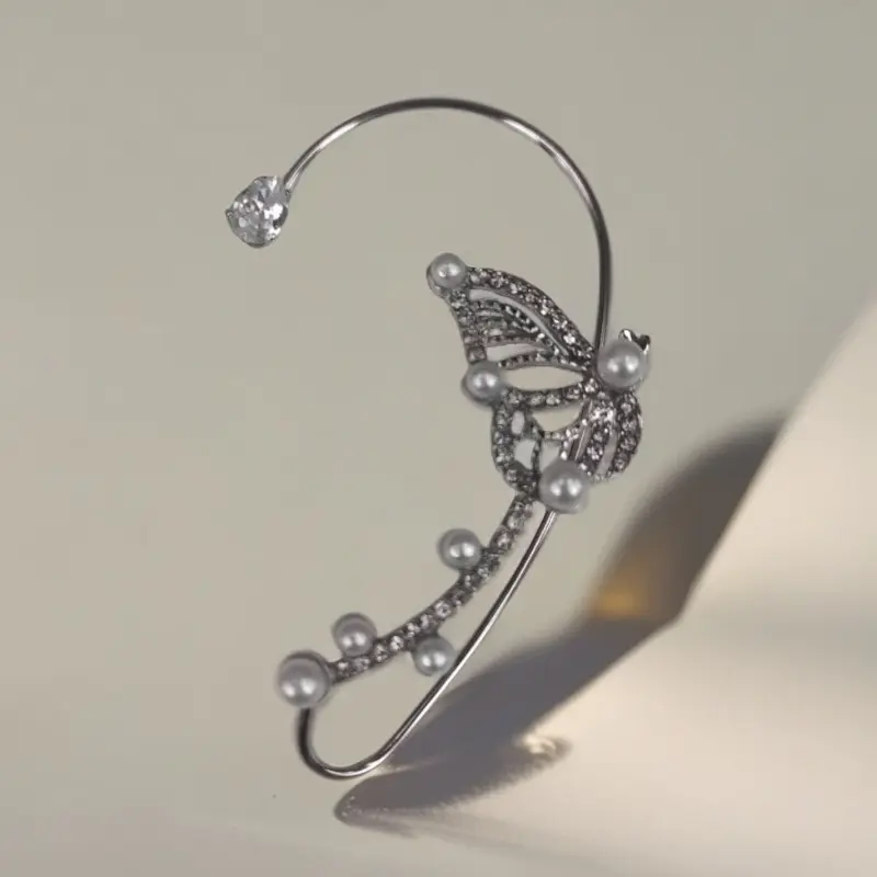 2pcs Sparkling Butterfly Ear Cuff Climber Set - Hypoallergenic Copper, No Piercing Required, Perfect for Parties & Casual Attire 2pcs Sparkling Butterfly Ear Cuff Climber Set - Hypoallergenic Copper, No Piercing Required, Perfect for Parties & Casual Attire