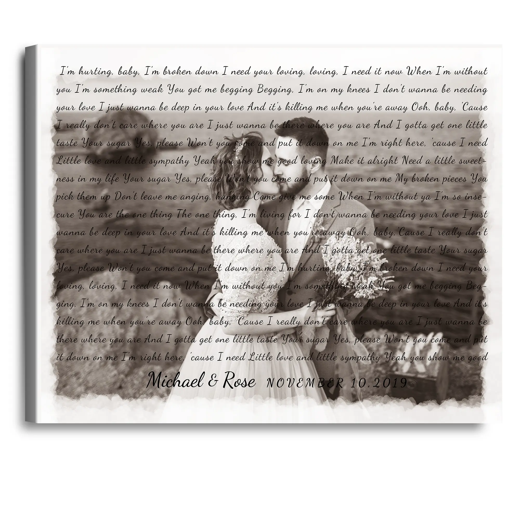 Wallart Song Personalized Music Lyrics Song Canvas Prints Music Artist Date Upload Photo on Prints Anniversary for Her,Wedding,Birthday,Engagement,Wall art Decor Print on Canvas