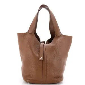 Pre-owned HERMÈS material Bucket Bags Hermes Picotin Lock Bag Clemence GM by Rebag