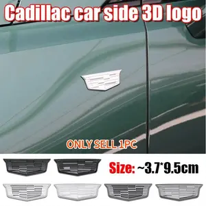 Cadillac 9.5x3.7cm Side 3D Car Emblem, Replacement Decal for Door & Fender Upgrade, Multiple Colors Available, Car Decals