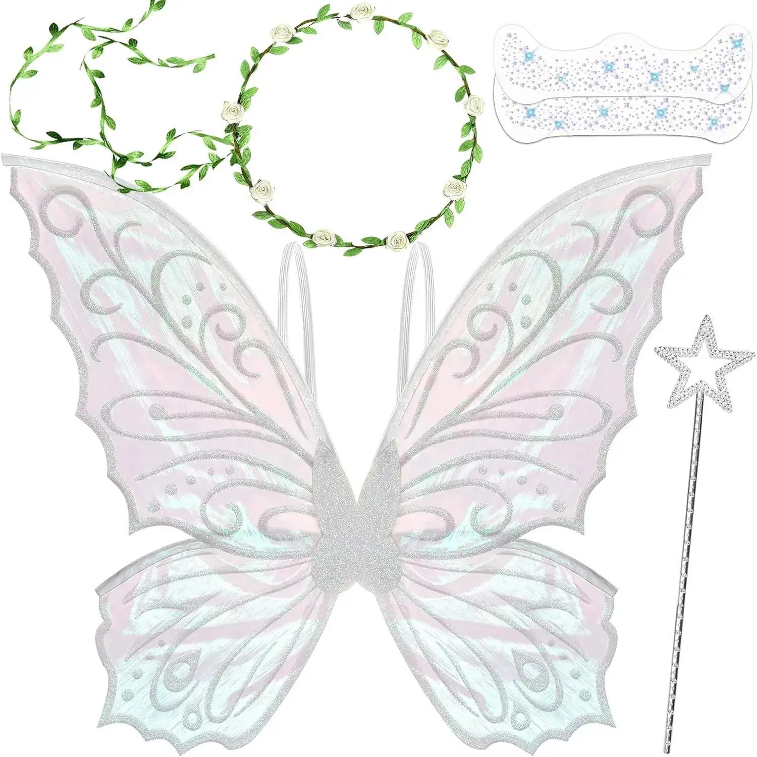 Sparkle Fairy Butterfly Angel Wings - Women's & Girls' Costume Decoration for Halloween Dress-Up, Cosplay Parties
