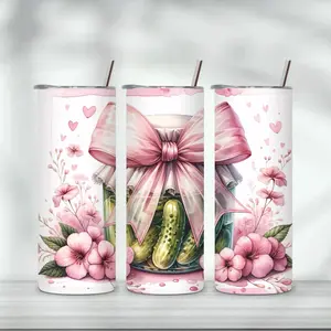 Pretty in Pink Coquette Pickle Tumbler - Quirky Charm for Any Occasion! | Mother’s Day gift | gift idea | pickles lover | coquette | pink