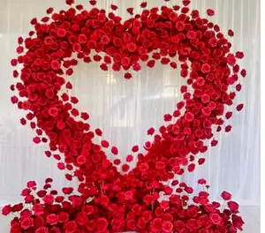 Heart Shaped Flower Arch 6.5'H with Floral Runner