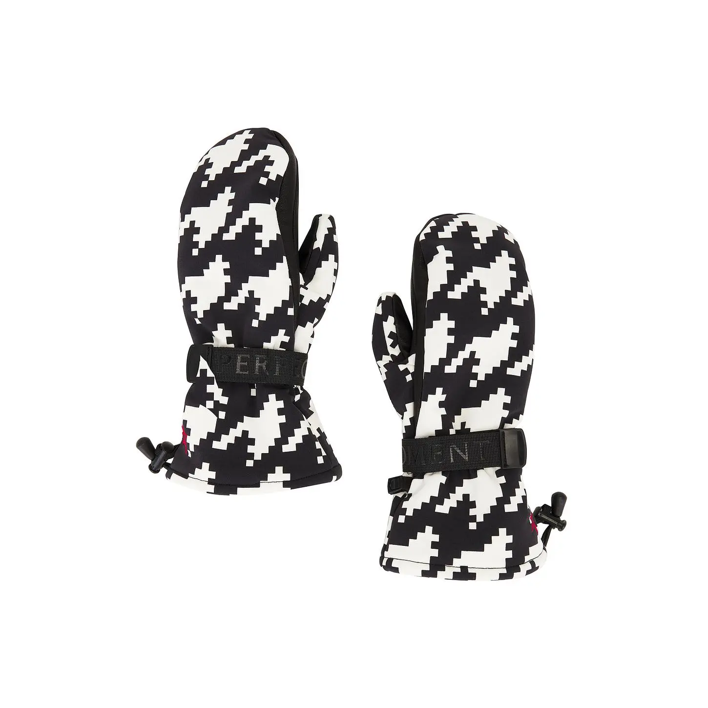 Perfect Moment Davos Mitts in Black & White Houndstooth