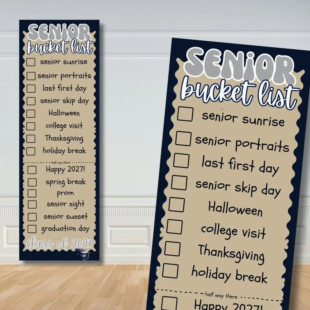 Senior Bucket List Banner Class of 2027, Graduation Checklist Wall Hanging, Senior Year Decor, High School Graduate, Grad Countdown Keepsake