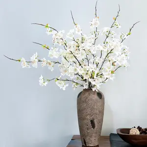 6 PCS Faux Cherry Blossom Branches Decor 31.5 Inch Long Stems Fake Artificial Flowers for Home Indoor Decoration Vase Arrangement Living Room Table Bedroom Spring Decor