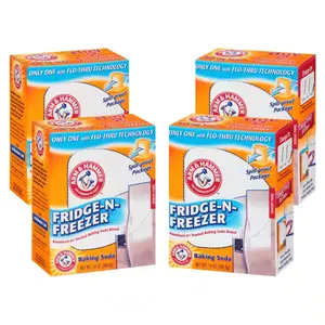 Arm & Hammer Fridge-N-Freezer Baking Soda 14 oz Odor Absorber 4 Pack with Flo-Through Technology for Enhanced Performance