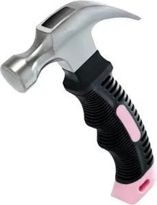 Pink Small Hammer for Picture Hanging Nails Drywall Anchors, Picture Hanging Tool, High Hardness 8oz Claw Hammer With Shock-Absorbing Non-Slip Handle for Kids and Women