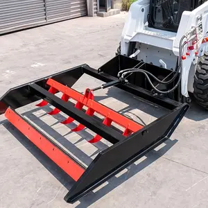 72" Heavy Duty Skid Steer Land Leveler & Grader Attachment, Depth-Adjustable Ripping Teeth, Hydraulic Land Ripper Scarifier for Bobcat & General Skid Steer Loaders
