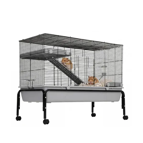 [FLASH SALE] Garvee Flight Cages for Parakeets Small Birds Budgies Finches Canaries Lovebirds Sun Conures Parrots Bird Cage w/Rolling Stand, Black