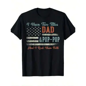 New Fashion I Have Two Titles Dad &Amp; PopPop I Rock Them Both PopPop TShirt Small Black Comfortable Graphic Print Shirt All-Season for Everyday & Outdoor Activities Casual Round Neck Streetwear