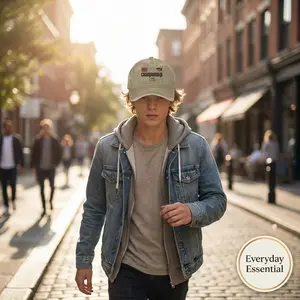 Men’s Vintage Washed Distressed Dad Hat - Misery Championship No Fear No Glory Graphic, Retro Streetwear Unstructured Adjustable Casual Cap