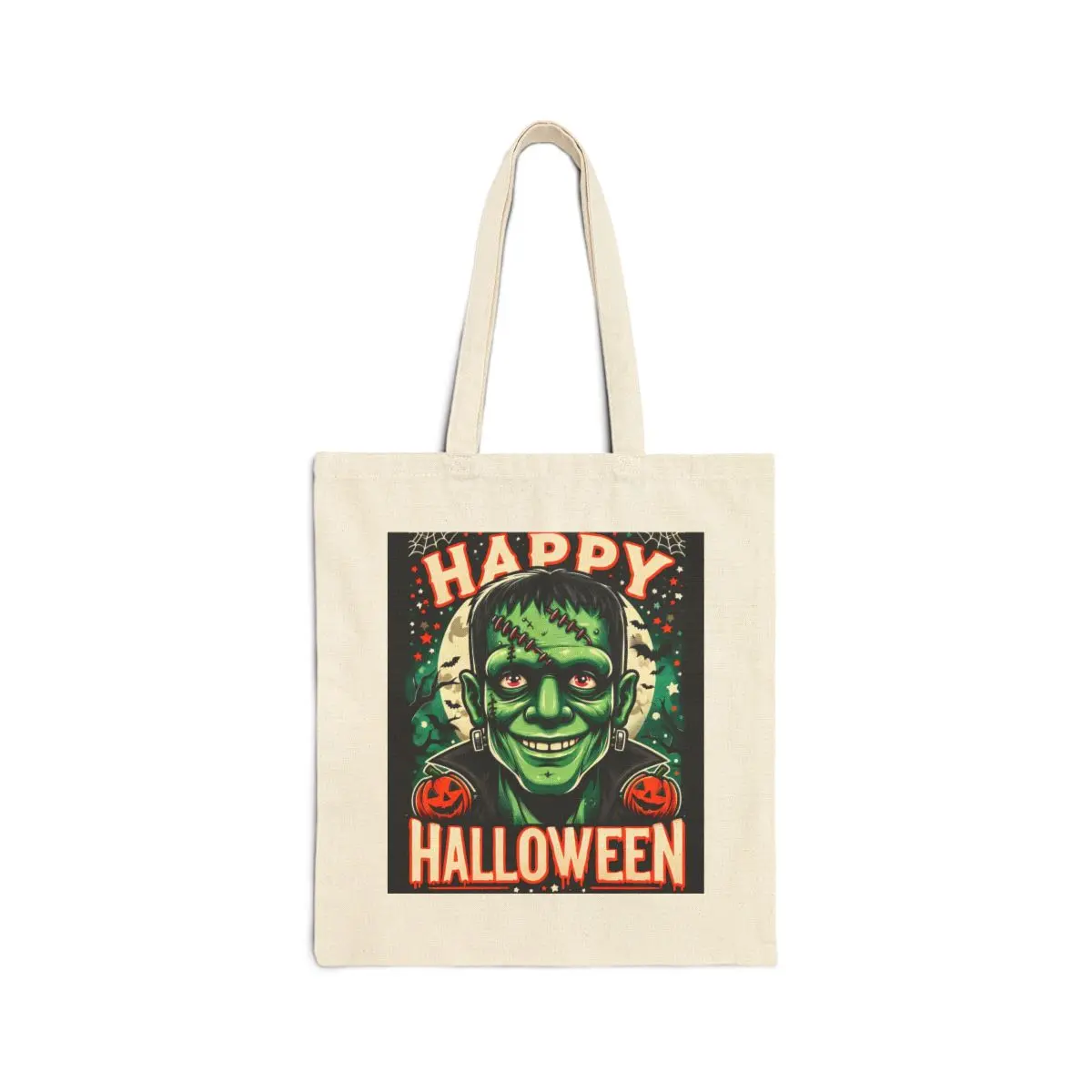 Halloween Smiling Frank - Trick-or-Treat Bag Cotton Canvas Tote Bag
