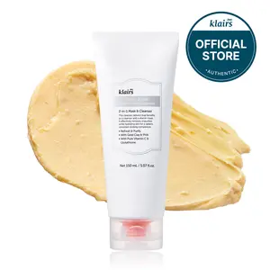 DearKlairs Freshly Juiced Vitamin Clay Mask Cleanser, Deep Pore Wash, Clear Radiant Skin, Glutathione, Tangerine peel powder, PHA, Niacinamide