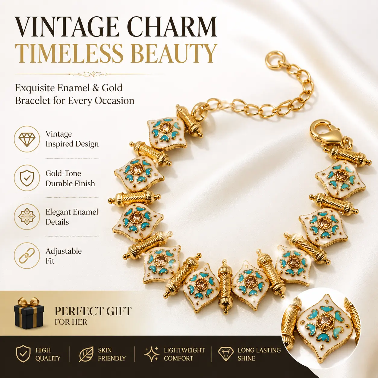 Retro court-style drop-glazed luxurious necklace, heavy-weight and elegant antique-style luxury earrings, mid-century jewelry.