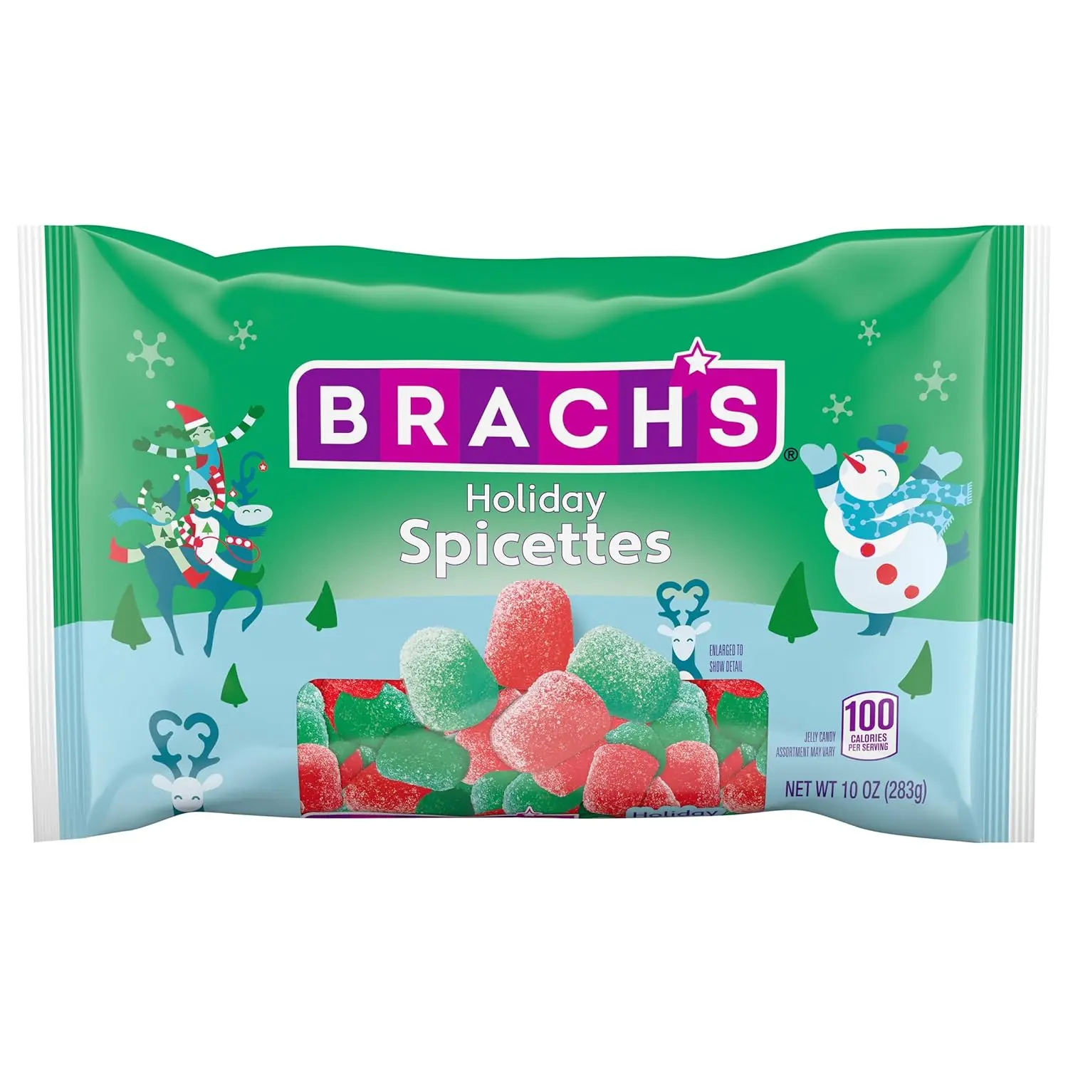 Brach's Holiday Spicettes, Cinnamon & Wintergreen Jelly Gum Drops, 10 oz Bag - Perfect for Stocking Stuffers, Gifting and Decorating