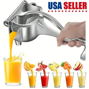 Heavy Duty Manual Fruit Juicer Metal Aluminum Juice Squeezer for Lemons Oranges Apples and Vegetables