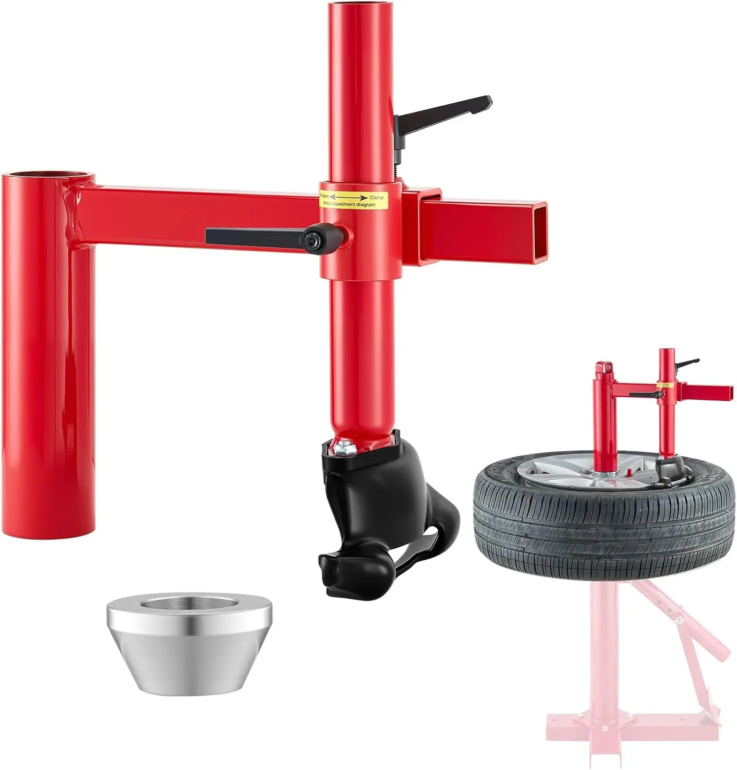 VEVOR Manual Tire Changer Duck Head Kit with Silver Cone, Fit for 8"-16" 16"-21" Wheels, Heavy Duty Manual Tire Changer Duck Head Adapter Kit, Mounting and Demounting Tool for Most Cars, SUVs, Trucks, ATVs
