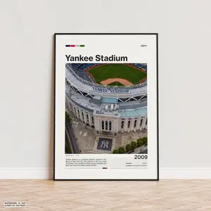 Yankee Stadium Poster, New York Yankees Poster Print, MLB Stadium Poster, Sports Poster,  Mid Century Modern, Baseball Fan Gift Print