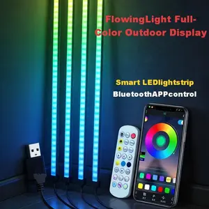 5V Voice-Controlled Pickup Rhythm LED Light Strip - Bluetooth, Mobile App-Controlled, RGB Color-Changing, Water-Resistant, Breathing, Bouncing, Flowing Lines, USB-Powered Decorative Ambient Light for Home Improvement KTV Fences