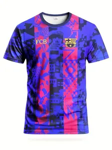 Men's Youth Football Shirt Uniform Soccer & Breathable Sports T-Shirt, Outdoor Training Casual Versatile Top, Short Sleeve Fitted Tee for All Seasons