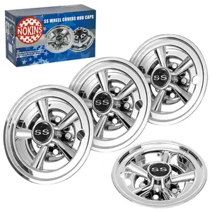 NOKINS SS Golf Cart Wheel Covers | 8-Inch, 4-Pack | Fits Most Golf Carts