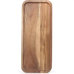 Wooden Serving Platters Acacia Long Charcuterie Boards Rectangle Wood Tray Home Decor Serving Cheese Board Appetizer Snack Plates Kitchen Dinner Platter for Food Dish Rectangular Cake Dessert Trays