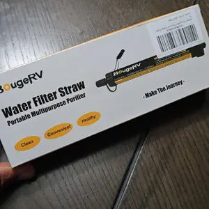 BougeRV Outdoor Water Filter,Portable Emergency Water Straw -Personal Water Filter For Hiking,Camping,Fishing,Lightweight & Compact Design Outdoor Euipment，2 Counts